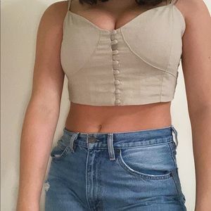 Cream Crop Top